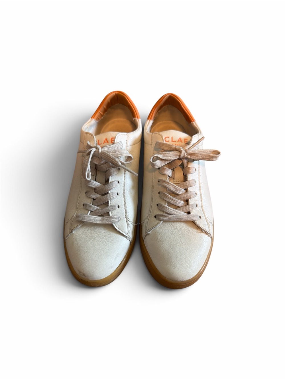 Clae Women’s Low-Top Sneakers in Cream with Tan Accents